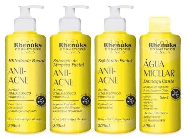 Kit Skin Care Tratamento Facial Anti Acne - Rhenuks