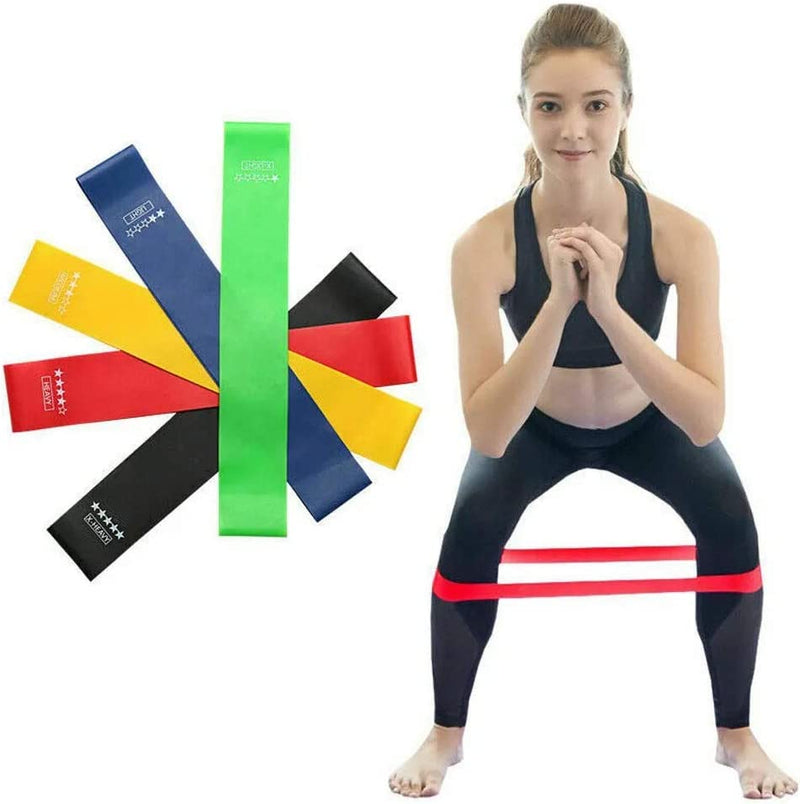 Kit 5 Faixas Elásticas Para Exercícios Multifuncional Yoga Fisioterapia e Trei