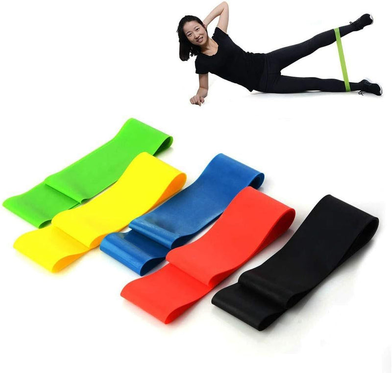 Kit 5 Faixas Elásticas Para Exercícios Multifuncional Yoga Fisioterapia e Trei